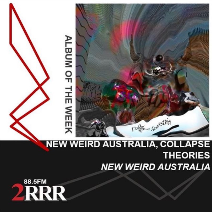 Much love to @2rrr88.5_fm for making Collapse Theories Album of the Week - deeply humbled by the response to this compilation - much love & thanks x - Find the compilation on Bandcamp via link in bio.
.
Repost @2rrr88.5_fm
Album of the Week: @newweirdaustralia
- New Weird Australia, Collapse Theories
.
New Weird Australia’s newest album ‘New Weird Australia, Collapse Theories’ is a digitally charged electrically eccentric album, featuring twenty-eight unreleased tracks from Australia’s most experimental and alternative artists. It kicks off with ‘Nintendo Kick Drum Avalanche’ by Kris Keogh, a short pulsating introduction to the album that both explores and showcases fiery pulsating synths. ‘Stilted Cycle’ by @zacharias_szumer showcases a softer approach to electronic music, making use of a dreamily addictive vocal sample with a variety of additional effects. ‘Airlock’ by @aphir_ adds to the use of vocal samples, using a consistent expressive vocal presence with increasing distortion as the track continues. ‘Enunciate’ by @puscha_music_film incorporates a variety of both gentle and upbeat samples, making the whole track feel like a dreamscape. ‘At The Crater’s Edge’ by Mookoid is a powerful track, with sharp cuts between samples. The use of both scratchy and reverberated synths, give the track so much depth and character. ‘Bantam’ by Haunts is one of the only tracks on the album to feature traditional musical elements, such as strings and percussion. The gentle string elements of this track contrast sharply with the percussion, making for a strikingly unexpected track. The album finishes with ‘Crumbled’ by @walter.p.humfray, a distinctly prominent track in comparison to the rest of the album, with an ongoing roaring, crunchy mechanical sounding synth. ‘New Weird Australia, Collapse Theories’, is certainly an eccentric experimental album, composed of tracks that feature a variety of gentle, crunchy, and sharp elements. With such a diverse variety of sounds and a wide variety of tracks, there's certainly something for every experimental music lover!
.
Written by Jessica Warner